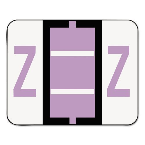 A-Z Color-Coded Bar-Style End Tab Labels, Letter Z, Lavender, 500/Roll