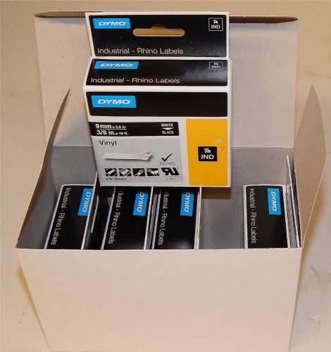 Box of 5 Dymo 1805437 White on Black Color Coded Label