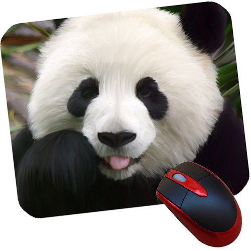 Cute Panda V Rubber-Backed Non Slip Mouse pad