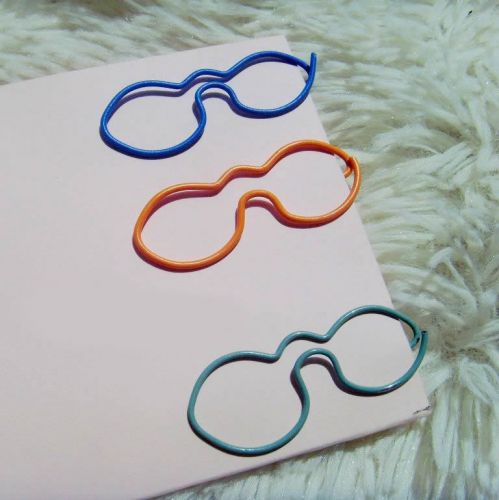 12Pcs Cute Lovely Glasses Spectacles Style Large Oversize Office Paper Clips Set