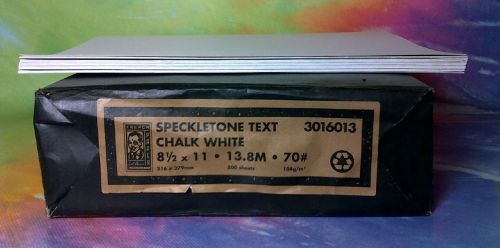 Speckletone &#034;Chalk White&#034; Text Paper 70# (50 sheets) French Paper Co.