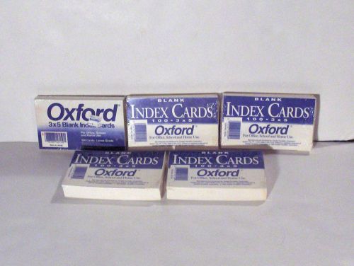 500 Sealed Oxford 3 x 5 Blank Index Cards 1992 5 Packs USA