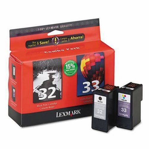 Lexmark (32, 33) Ink, 390 Page-Yield, 2/Pack, Black; Tri-Color (LEX18C0532)