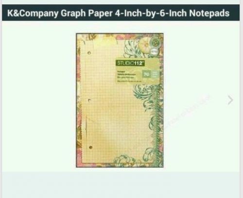 K&amp;Company Graph Paper 4-Inch-by-6-Inch Notepad!! 70 sheets limited edition!!