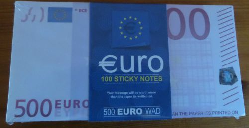 Euro sticky notes 100pack sticky notepad office gift for sale