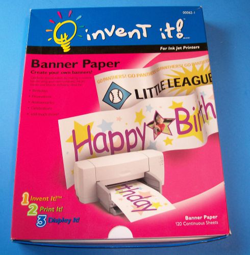 Invent It! Banner Paper-120 Continuous Sheets-8.5x11&#034; Parties School Graduations