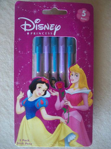 Disney Princess Set Of 5 Stick Pens By Tri-Coastal Design, BRAND NEW IN PACKAGE!