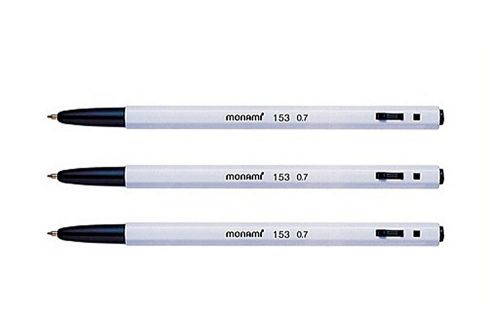 12pcs 0.7mm monami 153 black ballpoint pens korean best seller pen school,office for sale