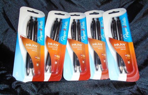 Lot of 5 new papermate inkjoy 550rt ball point 10 pens black 1803505 medium 1.0 for sale