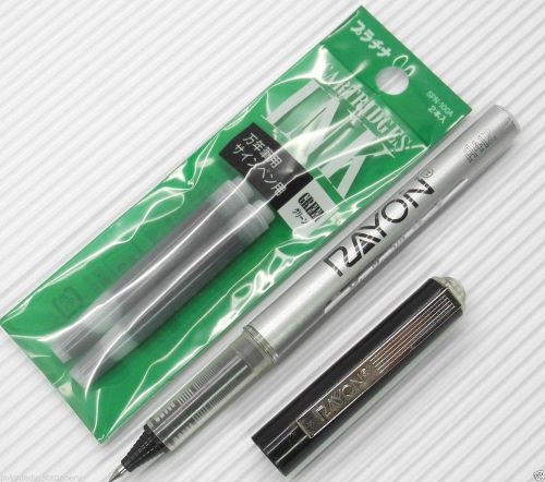 6X Platinum cartridges GREEN+ 2 RAYON cartyridge system Roller ball pen