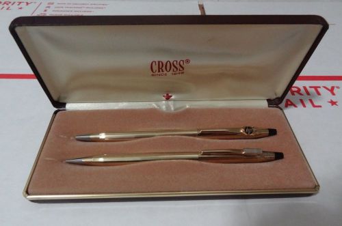 Cross Pen and Pencil set 14k Gold plated - HP logo on pen