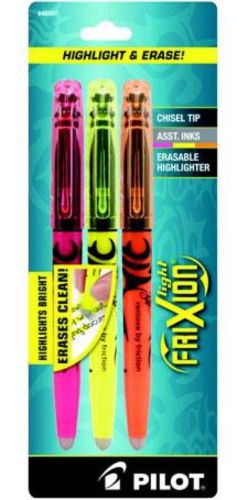 Pilot FriXion Light Erasable Highlighter Chisel Point 3 Count Assorted