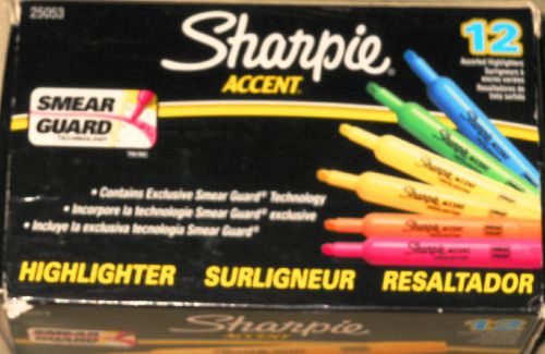12 Colored Sharpie Accent Tank-Style Highlighters 25053 Free Shipping