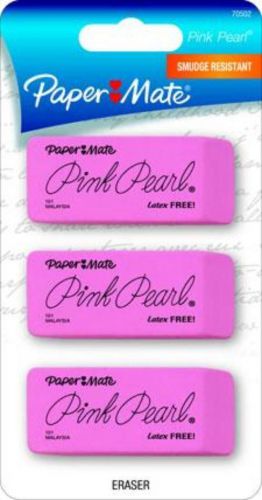 Sanford Paper Mate Pink Pearl Eraser Medium 3 Count