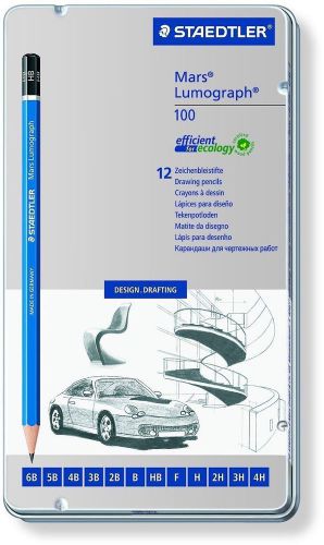 Lumograph Graphite Drawing Sketching Pencils Set Of 12 Degrees In An 100g12
