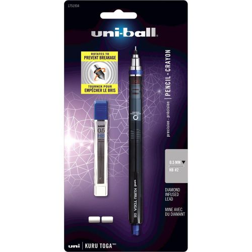 Uni-ball KuruToga Mechanical Pencil Starter Set Erasers Nano-Diamond Write Offic