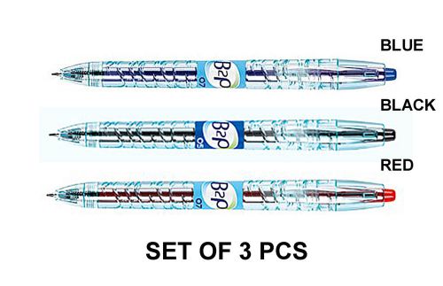 Pilot b2p gel roller pens (bottle to pen) 0.7mm blue,black&amp;red set of 3 pcs for sale