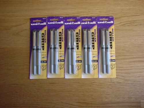 NEW Uni-Ball GRIP Roller Pens, 0.7mm Fine Tip, Black Ink, 10 Pens