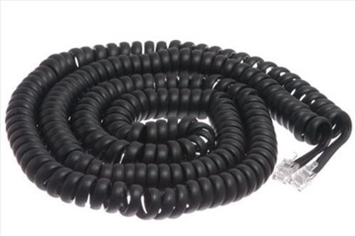 3 Pack 25 Foot Black Telephone Handset Curly Cord Compatible with All Phones