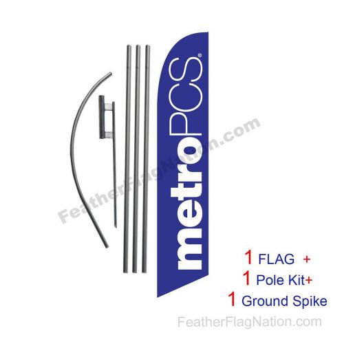 MetroPCS Authorized Dealer Feather Banner Flag Kit with pole+spike