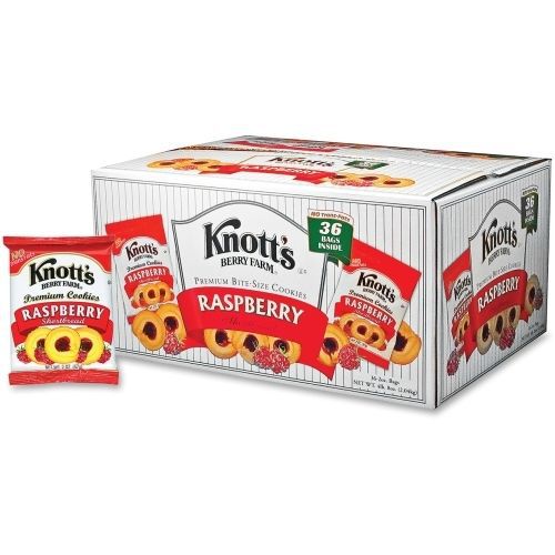 Knott&#039;s Raspberry Cookies - Raspberry - 1 Serving Bag - 2 oz - 36 / Carton