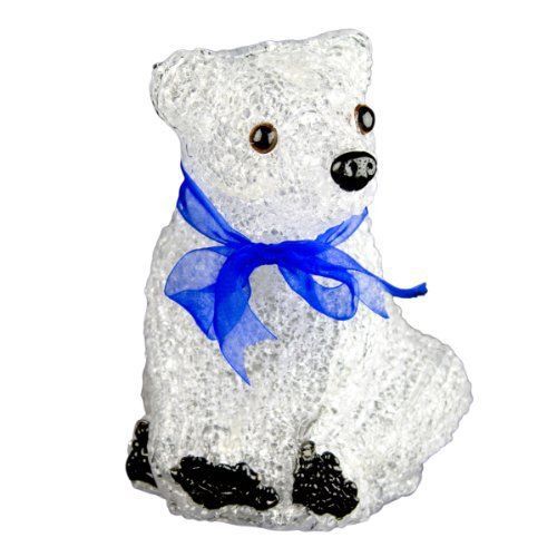 Xepa EHX-AB001  XEPA LED Illuminated Acrylic Sitting Baby Polar Bear Figurine,