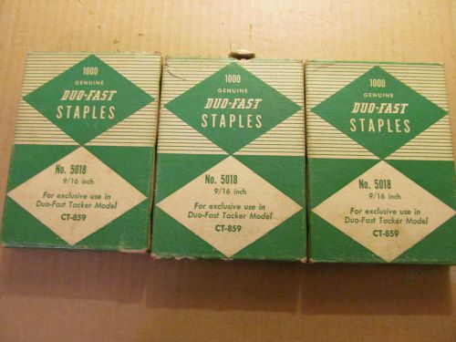 3 BOXES DUO FAST STAPLES 9/16&#034; # 5018 FOR USE IN DUO FAST TACKER MODEL CT-859