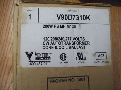 Venture lighting v90d7310k autotransformer ballast 200w nib for sale