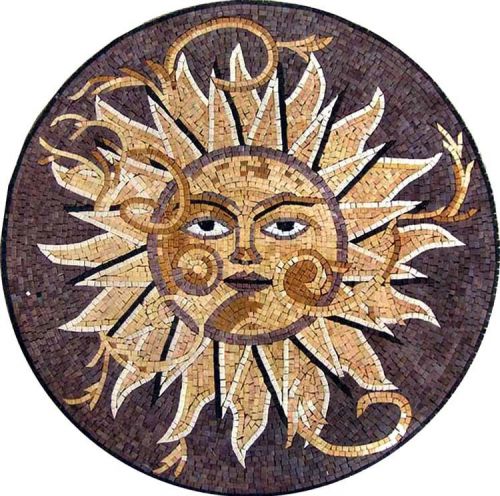 Sun medallion mosaic for sale
