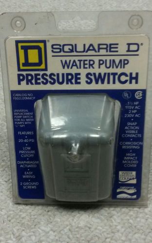 Square d fsg2j20m4cp 20 to 40 psi water pump low pressure cutoff switch for sale
