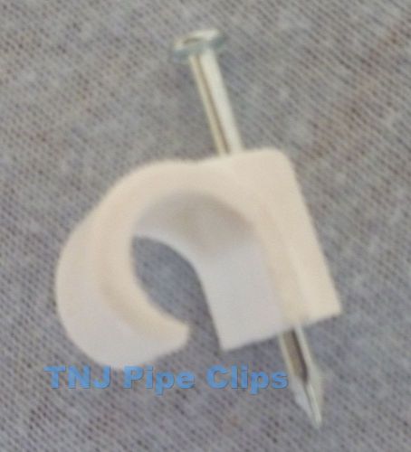 Plastic pipe clip - nail in - pack of 10 - 7 - 8mm, 10 - 12mm, 15mm, 22mm &amp; 28mm for sale