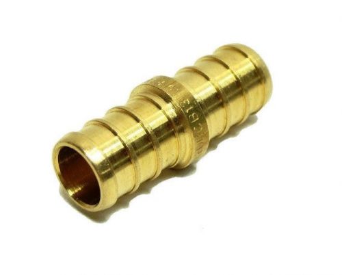 Pex 1/2&#034; x 1/2&#034; reducing coupling - brass crimp fitting for sale