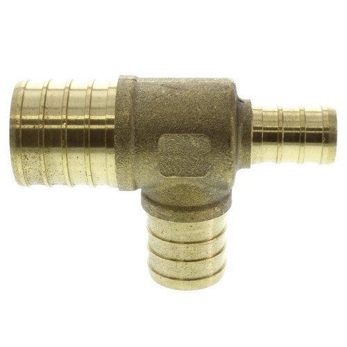 1&#034; x 1/2&#034; x 3/4&#034; pex reducing tee - brass crimp fitting - lead free for sale