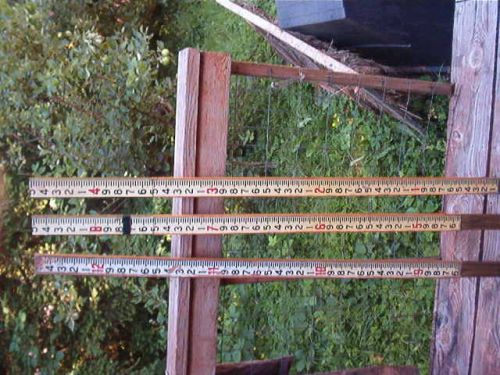 Vtg Wood &amp; Brass Chicago Steel Tape 12 ft 3 pc TRANSIT Rod Measuring Pole w/BAG