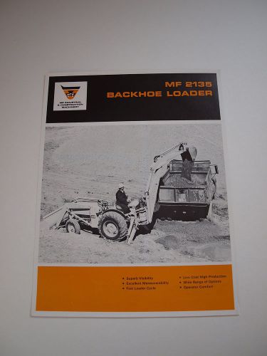 Massey-Ferguson MF 2135 Tractor Backhoe Loader Brochure Original MINT &#039;68