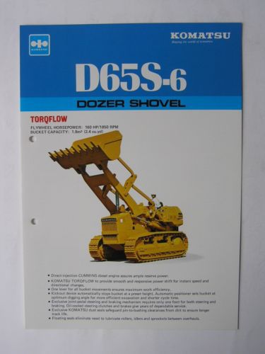 KOMATSU D65S-6 Dozer Shovel Brochure Japan