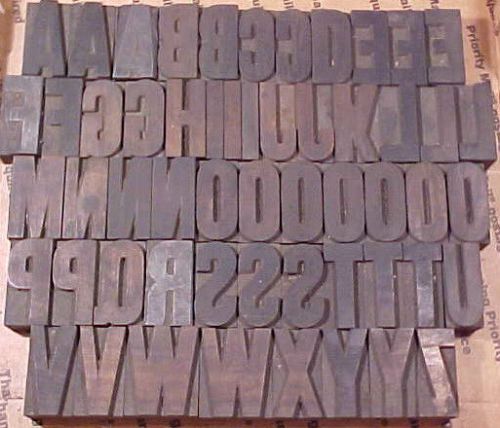 69  Antique 2&#034; Letter Press Print Blocks Letterpress All Alphabet &amp; Numbers