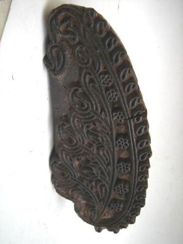 India Handcarved TEXTILE BLOCK PRINTING Wooden TOOL 32755