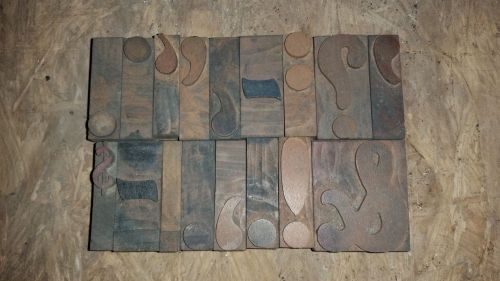 2 1/4&#034; Letterpress Wood Printing Blocks Wooden Type Punctuation!