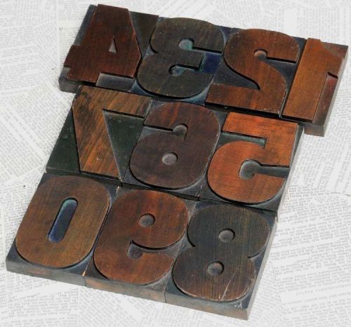 0-9 numbers letterpress wood printing blocks wooden letters printer number chic