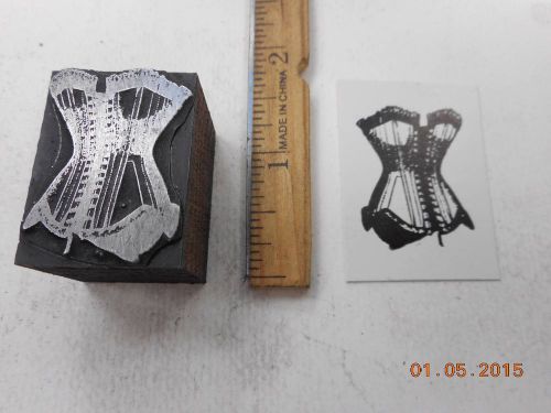 Letterpress Printing Printers Block, Lingerie Waist Cincher Corset Undergarment