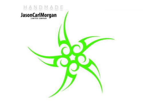 JCM® Iron On Applique Decal, Tribal Star Neon Green
