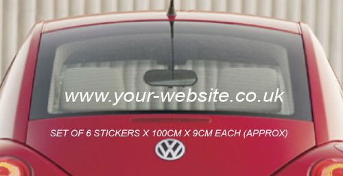 6 x Website Sticker Vinyl, 100cm x 9cm domain name decal company advertisement