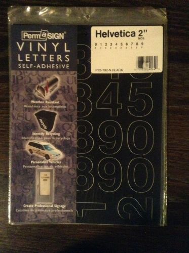Vinyl Lettering 2&#034; Black Helvetica Numbers CThru Permasign