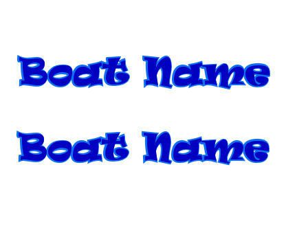 6&#034; Boat Lettering Custom Boat Name 2 Color Set(2) Ravi