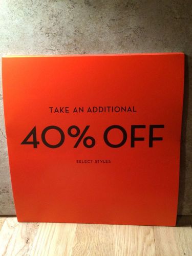 40% OFF Sale Sign Bundle - 12 Signs 9.5&#034;x9.5&#034; - Bright Orange Gloss Card Stock