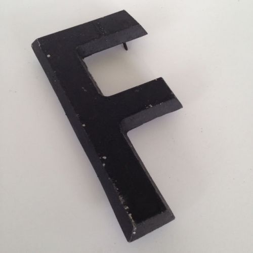 Letter f sign letter 9&#034; metal theatre marquee vintage industrial salvage for sale