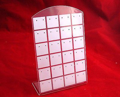 White 48 Holes Earrings Display Stand Holder Jewelry Rack Show Case