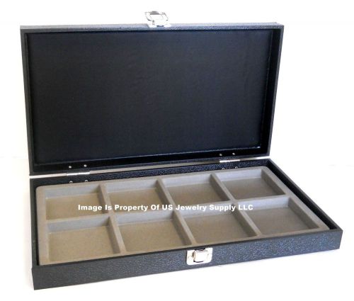 12 Solid Top Lid Grey 8 Space Collectors Display Box Cases Bangle Pins Medals