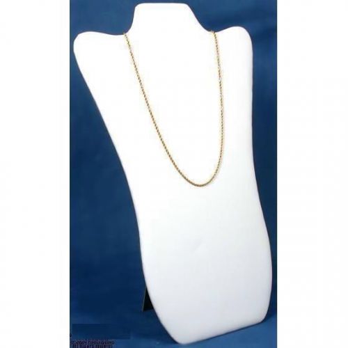 Necklace Display Bust White Faux Leather Pendant 14&#034;